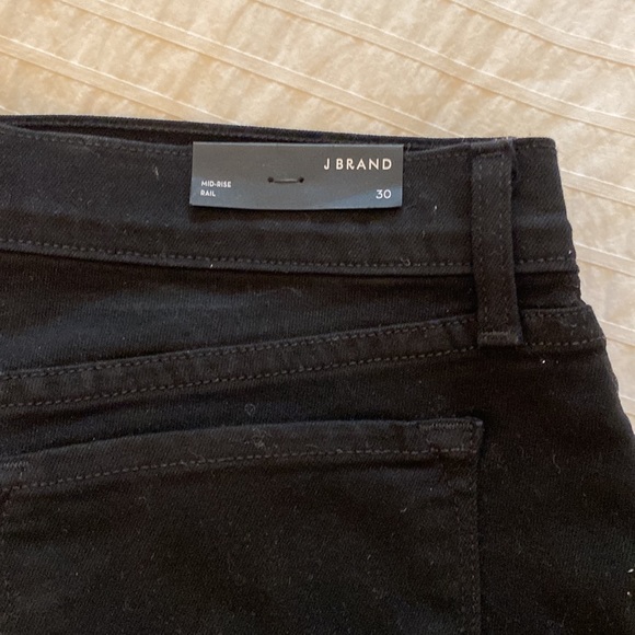 J Brand Mid-Rise Rail Jeans in Black - Picture 4 of 4